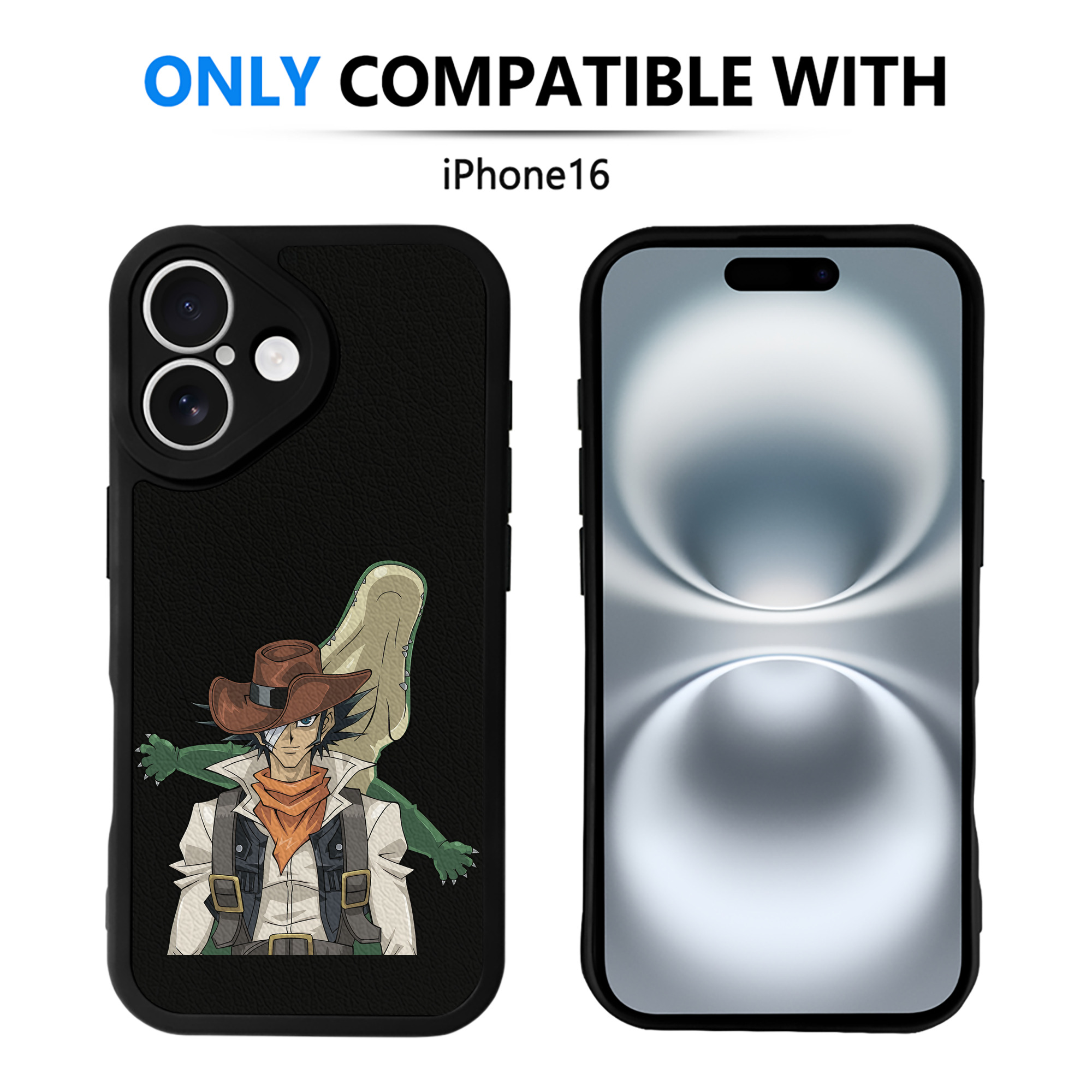 （画像用） 遊☆戯☆王 Yu-Gi-Oh! 【iPhone 16シリーズ対応】シリコンスマホケース（レザー調） 材質：シリコン